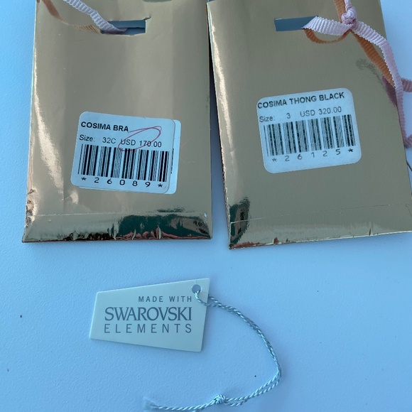 Agent Provocateur Soiree Black Leather Swarovski Cosima Bra Corset Panty Vintage - Picture 14 of 15